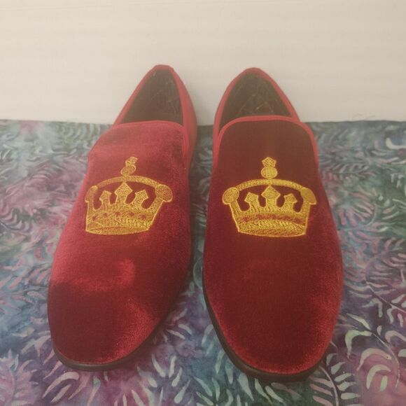 MEN'S AMALI VELVET SLIP ON SHOES WITH JEWELRY COUNT PIECE DRESS SHOE. - Picture 6 of 8